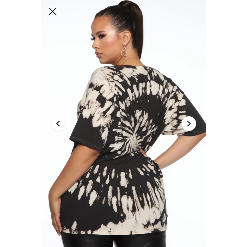 Fashion Nova | Give Me The Good Vibes Tie Dye Top - Black/Grey - Picture 3 of 8